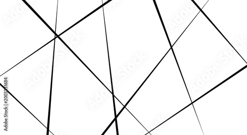 A colorful Abstract luxury geometric random chaotic lines with many squares Minimalist abstract background with intersecting black lines on a white surface.