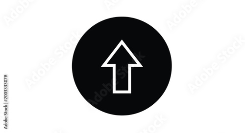 Free Download Up arrow icon in black circle flat vector design - GFXLoad