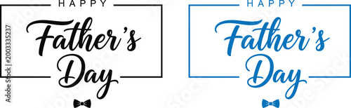 Happy father's day calligraphy designs black and blue variations