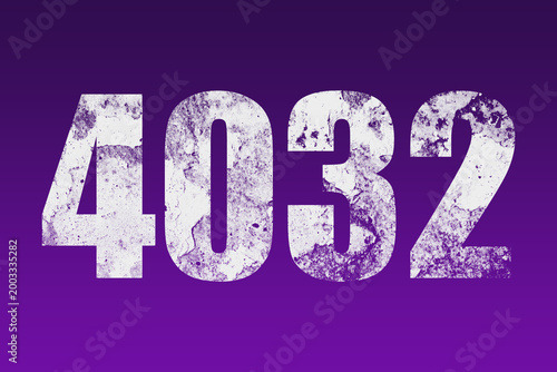 Obraz na płótnie flat white grunge number of 4032 on purple background.