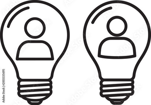 Light bulb person icon idea concept