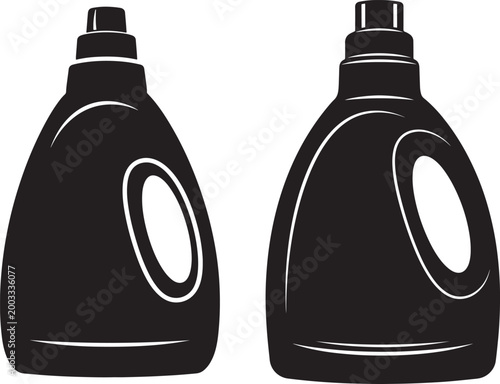 Detergent bottle icon vector silhouette laundry liquid