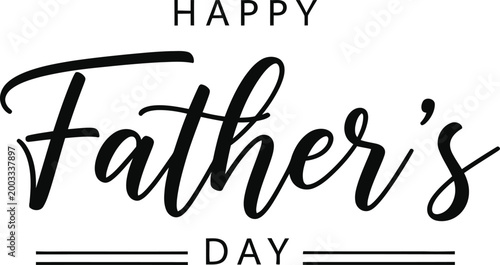 Happy father's day calligraphy design with elegant script and lines