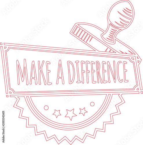 Make a Difference Call to Action Outline Stamp with a Rubber Stamp Icon