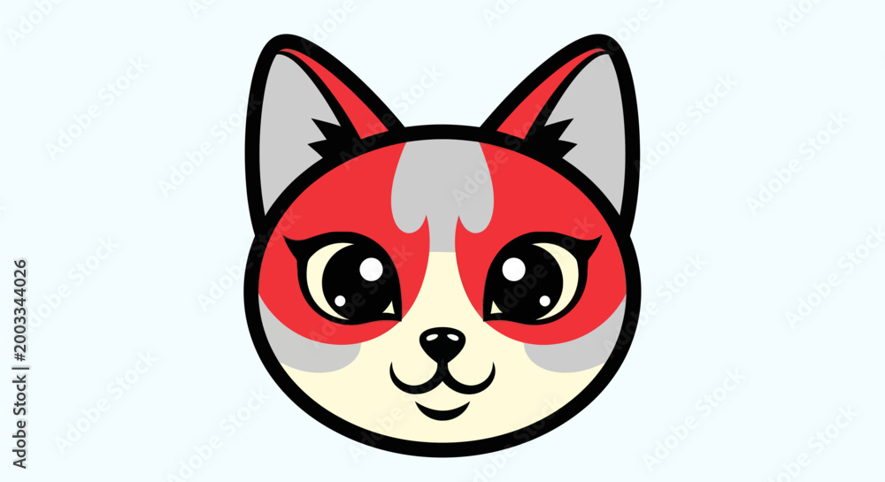 Fototapeta premium Cartoon fox head illustration