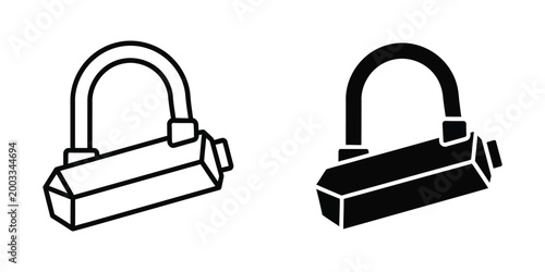 Konstfotografi Simple padlock icon open and closed vector illustration