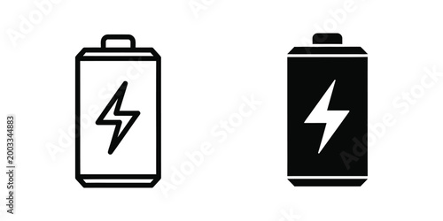 Battery icon with empty and full charge symbols