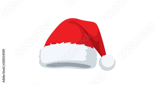Classic red Santa Claus hat with white fur trim and pom-pom.