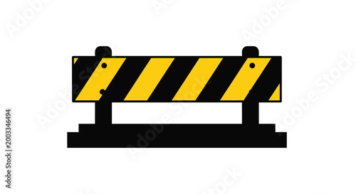 Construction barrier silhouette on a white background