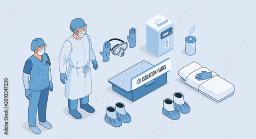 Medical Personal Protective Equipment and Supplies Illustration.
