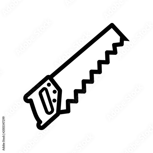 Black hand saw icon isolated on white background vector illustration tool