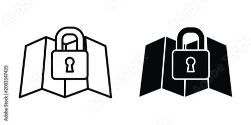 Konstfotografi Secure locked book icon with open pages design