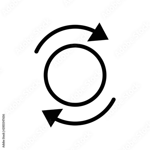 Circular arrow loop icon continuous motion process flow vector design