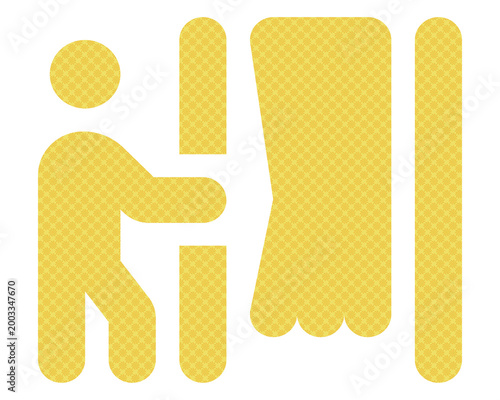 Person Entering Changing Room Icon - Person booth