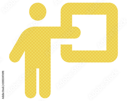 Presentation Icon of Person Pointing at Board