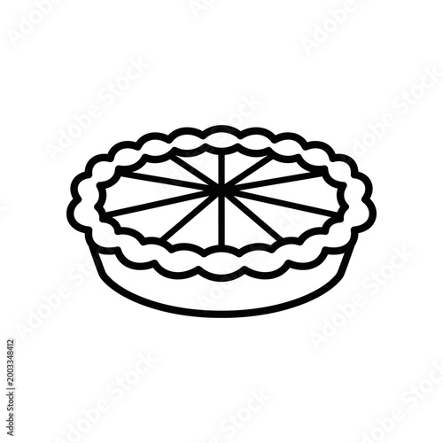 Hand drawn donut illustration isolated black white line art sketch
