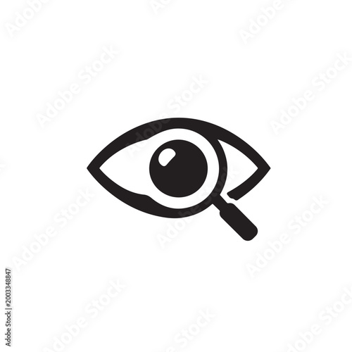 Eye Search Icon Silhouette – View & Magnifying Glass UI Symbol