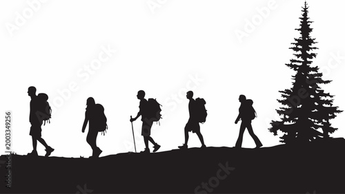 silhouettes of people
