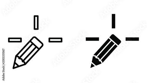 Two pencils with different erasers and caps illustration