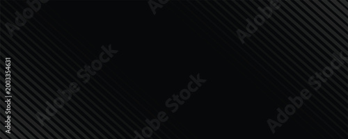 Black oblique straight line background. Masculine dark linear abstract wallpaper. Elegant luxury striped gradient texture. Grey diagonal lines backdrop for flyer, banner, poster, presentation. Vector