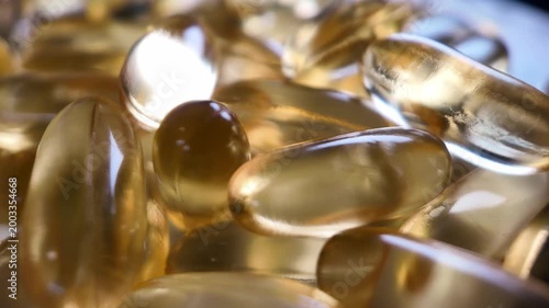 Fish Oil Capsules Macro Shot, Omega 3 Vitamins