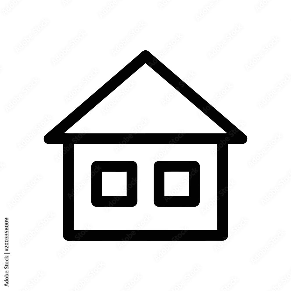 Fototapeta premium Minimalist house icon isolated on white background vector illustration