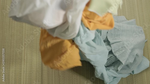 Pile of used and unnecessary clothes