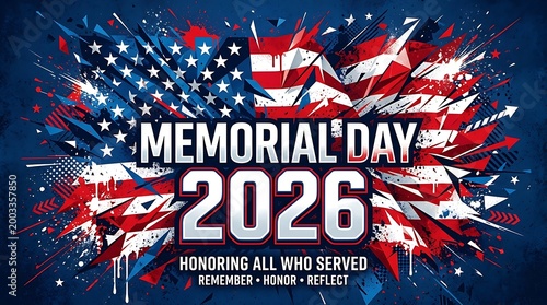Memorial day 2026 honoring all who served with american flag