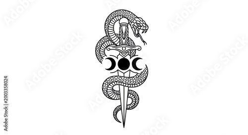 Snake and dagger illustration