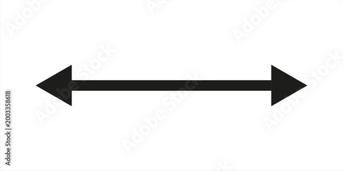 Bild auf Leinwand Minimalist black double-sided horizontal arrow icon on a white background