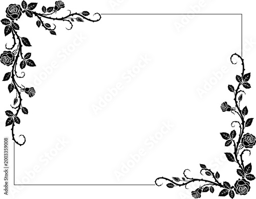 Elegant Floral Frame with Minimalist Design