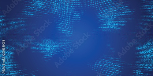 Abstract deep blue mesh gradient background representing oceanic fluid waves and calm water motion.