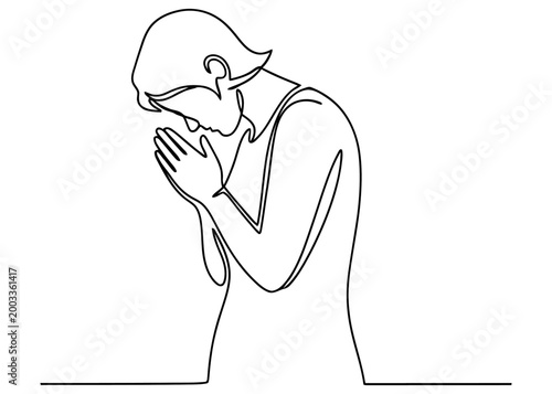 Continuous One Line Drawing Apology Gesture Forgiveness Vector_26