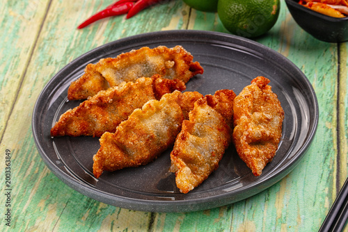 Asian fried stuffed dumplings gyoza