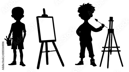 artist with easel
