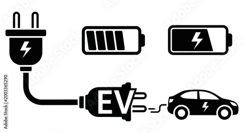 Electric vehicle charging with a battery and power plug