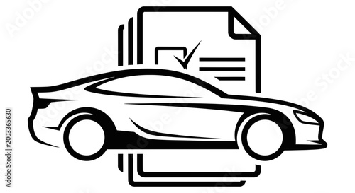 Car insurance policy document with a vehicle illustration for vehicle protection and security needs