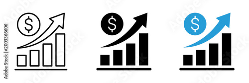 Financial Profit Growth Icon Set