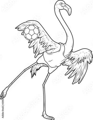 Flamingo Handball player Handball Sports Animal Vector Graphic Art Illustration