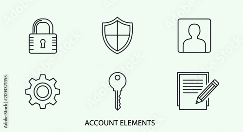 Account Security and Management Icons Set.