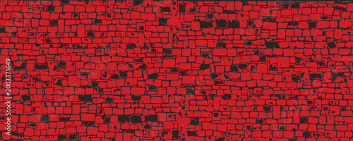 Red brick wall texture background, abstract stone block pattern with grunge urban style, seamless masonry design for wallpaper, banner, poster, construction theme and modern creative graphic projects