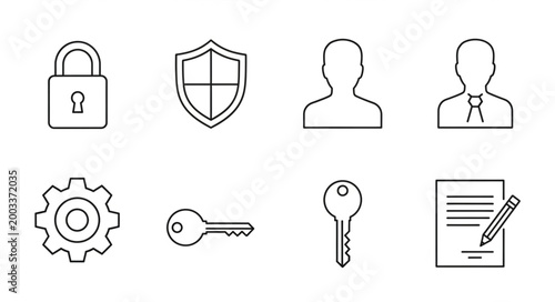 Security and Access Icons Collection.