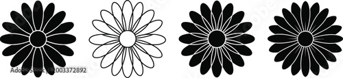 Floral vector art black and white daisy designs for graphic vector projects