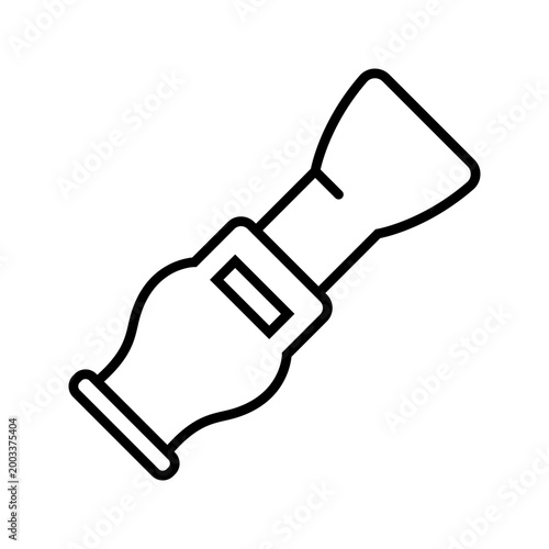 Duck call icon. Outdoors and hunting equipment line symbol. Black and white.