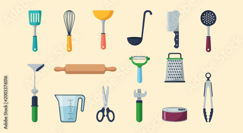 Kitchen utensils cooking tools collection
