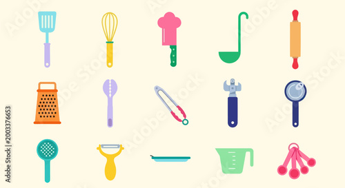 Kitchen utensils set illustration