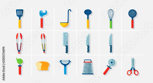 Kitchen utensils set illustration