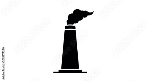 Factory Chimney Icon Industrial Smoke Stack