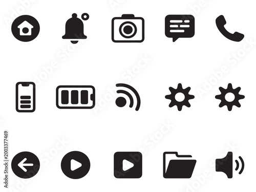 Modern electronic gadgets and smart device icons for technology interface design