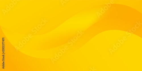 Bright yellow dynamic abstract background. Modern lemon orange color. Fresh template banner for web, pages, sales, events, holidays, parties, and falling. waving shapes with soft shadow